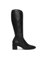 Calvin Klein Kozaki Block Heel Knee Boot Lth HW0HW02812 Czarny. Czarne kozaki damskie Calvin Klein, bez wzorów, ze skóry, bez obcasa, na słupku, bez zapięcia. Za 999.99 zł.