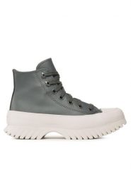 Converse Botki Chuck Taylor All Star Lugged 2.0 Hi A02878C Szary. Szare botki damskie Converse, bez wzorów, ze skóry, retro, bez obcasa, na płaskiej podeszwie, bez zapięcia. Za 399.99 zł.
