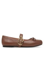 LOVE MOSCHINO Baleriny JA11091G1PIE0302 Brązowy. Brązowe balerinki damskie Love Moschino, bez wzorów, ze skóry, bez obcasa, bez zapięcia. Za 879.99 zł.