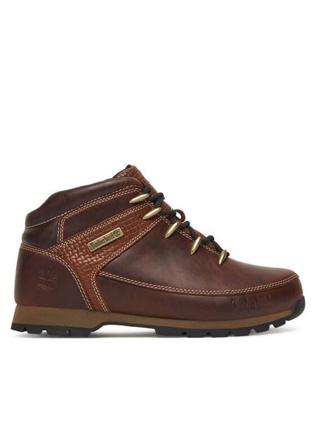 Timberland Trzewiki Euro Sprint Mid Lace TB0A2K84EIU1 Brązowy. Brązowe botki męskie Timberland, bez wzorów, ze skóry, bez obcasa, bez zapięcia. Za 729.99 zł.