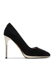 Nine West Szpilki EO-CD25-218-1 Czarny. Czarne szpilki damskie Nine West, bez wzorów, z materiału, bez obcasa, na szpilce, bez zapięcia. Za 289.99 zł.