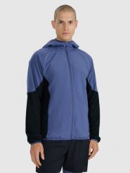 4F Bluza do biegania w terenie Primaloft Active męska - granatowa S. Niebieskie bluzy sportowe męskie 4F, l, bez wzorów, z materiału, z kapturem, do biegania, primaloft. Za 299.99 zł.