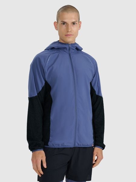 4F Bluza do biegania w terenie Primaloft Active męska - granatowa L. Niebieskie bluzy sportowe męskie 4F, l, bez wzorów, z materiału, z kapturem, do biegania, primaloft. Za 299.99 zł.