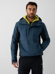 4F Kurtka trekkingowa membrana 10000 męska - granatowa XL. Niebieskie kurtki męskie 4F, m, bez wzorów, z materiału, klasyczne, bez kaptura. Za 399.99 zł.