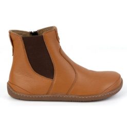 Olivier Damskie buty barefoot sztyblety z zamkiem ocieplane 1263 rude pomarańczowe. Brązowe botki damskie bez wzorów, ze skóry, biznesowe, bez obcasa, bez zapięcia. Za 529.52 zł.