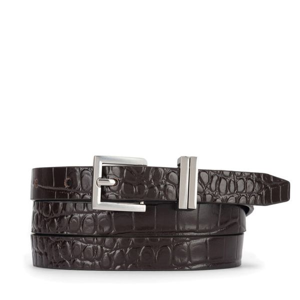 Pasek GINO ROSSI. Brązowe paski damskie Gino Rossi, bez wzorów. Za 79.99 zł.