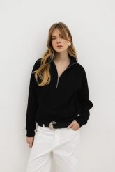 BLUZA VIKI CZARNA L - Flawless. Czarne bluzy damskie Flawless, l, bez wzorów, z bawełny, klasyczne, bez ramiączek, bez kaptura. Za 349.00 zł.