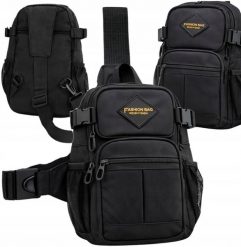 Verk Nerka męska saszetka na ramię torba crossbody wiele kieszeni czarna. Czarne saszetki i nerki męskie Verk, bez wzorów. Za 40.30 zł.