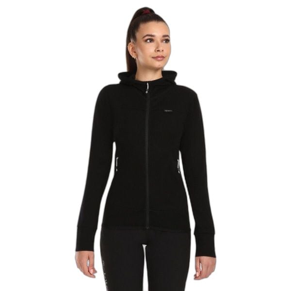 Bluza damska Kilpi Wolie. Czarne bluzy damskie Kilpi, na jesień, s, bez wzorów, z dzianiny, sportowe, bez ramiączek, z kapturem. Za 396.23 zł.