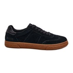 Trampki Męskie Zamszowe Big Star NN174187 Czarne. Czarne trampki męskie bez wzorów, z zamszu, retro, bez zapięcia. Za 317.20 zł.