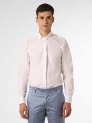Finshley & Harding Koszula łatwa w prasowaniu z wywijanymi mankietami Mężczyźni Slim Fit Bawełna biały, 39. Białe koszule męskie Finshley & Harding, m, bez wzorów, z bawełny, bez kołnierzyka, bez ramiączek. Za 119.95 zł.