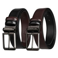 Dwustronny pasek męski w czarnym i ciemnobrązowym kolorze z obrotową klamrą Peterson PTN LZB-34-BLACK. Brązowe paski męskie Peterson, ze skóry, klasyczne. Za 69.99 zł.