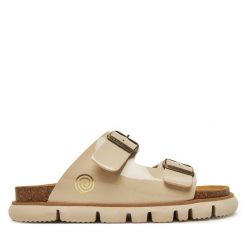 Klapki Dr. Brinkmann. Brązowe klapki damskie Dr. Brinkmann, bez wzorów, bez obcasa, bez zapięcia. Za 299.99 zł.