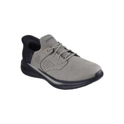 Buty sportowe Sneakersy męskie, Slip-Ins: Slade - Macklin. Szare buty sportowe męskie Skechers, bez wzorów, bez zapięcia, trekkingowe. Za 329.99 zł.