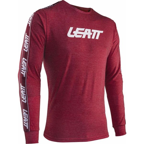 Bluzka LEATT Long Shirt Premium. Czerwone bluzy męskie LEATT, bez wzorów, sportowe, bez ramiączek, bez kaptura. W wyprzedaży za 255.20 zł.