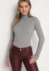 Szary Golf Sweter z Wiskozą i Kaszmirem Zailaya. Szare swetry nierozpinane damskie Born2be, bez wzorów, z jeansu, bez kołnierzyka, bez ramiączek. Za 69.99 zł.