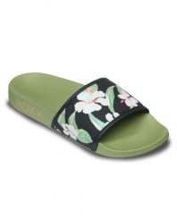 Klapki basenowe damskie SLIPPY IV. Czarne klapki damskie Roxy, bez wzorów, z gumy, bez obcasa, bez zapięcia. Za 139.99 zł.