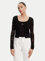 Guess Kardigan W5GR15 Z3E22 Czarny Regular Fit. Czarne kardigany damskie Guess, m, z aplikacjami, z wiskozy, bez kołnierzyka. Za 187.00 zł.
