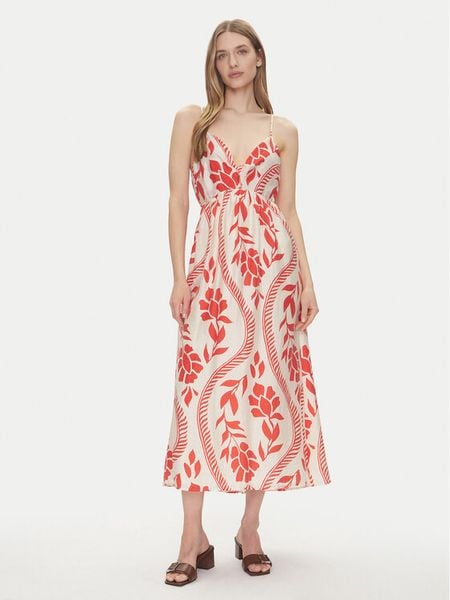 ONLY Sukienka letnia Catja 15347529 Czerwony Regular Fit. Czerwone sukienki damskie ONLY, na lato, xs, bez wzorów, bez kołnierzyka, bez ramiączek. Za 149.99 zł.