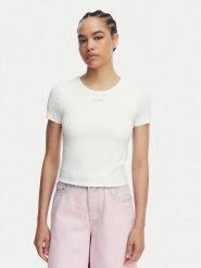 Tommy Jeans T-Shirt Athleisure Metal DW0DW22284 Biały Slim Fit. Białe t-shirty damskie Tommy Jeans, l, bez wzorów, z jeansu, bez kołnierzyka, bez ramiączek. Za 209.99 zł.