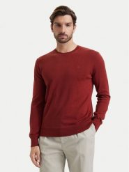 Calvin Klein Sweter LV040BM343 Czerwony ciemny Regular Fit. Czerwone swetry męskie Calvin Klein, m, bez wzorów, z bawełny, bez kołnierzyka, bez ramiączek. Za 409.99 zł.