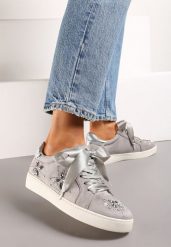 Szare Sneakersy Turn To Left. Szare obuwie sportowe damskie Renee, bez wzorów, bez zapięcia, trekkingowe. Za 44.99 zł.