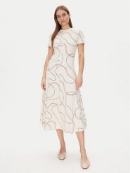 Tommy Hilfiger Sukienka codzienna Modern F&F Midi Dress WW0WW44547 Biały Regular Fit. Białe sukienki damskie Tommy Hilfiger, na co dzień, s, bez wzorów, z bawełny, bez kołnierzyka, bez ramiączek, midi, proste. Za 339.99 zł.