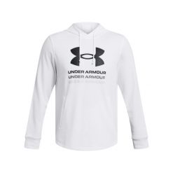 Bluza z kapturem Under Armour Rival Terry Graphic. Niebieskie bluzy męskie Under Armour, xl, bez wzorów, z kapturem, na fitness i siłownię. Za 275.55 zł.