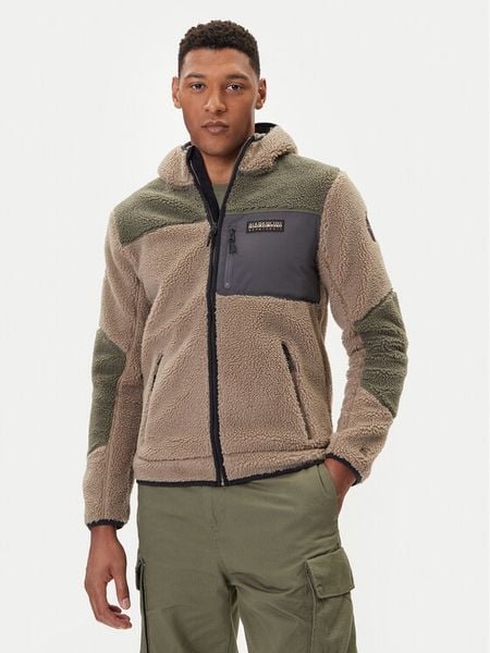 Napapijri Polar Yupik NP0A4GNS Zielony Regular Fit. Zielone bluzy sportowe męskie Napapijri, m, bez wzorów, z polaru, bez kaptura. Za 589.99 zł.