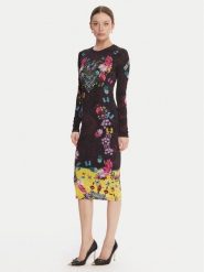 Versace Jeans Couture Sukienka codzienna 79HAO9P0 JS491 Czarny Slim Fit. Czarne sukienki damskie Versace Jeans Couture, na co dzień, bez wzorów, z jeansu, bez kołnierzyka, bez ramiączek, proste. Za 1,399.00 zł.