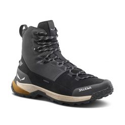 Buty trekkingowe Salewa Puez Winter Mid Ptx. Czarne trekkingi męskie Salewa, na zimę, z materiału, bez zapięcia. Za 912.50 zł.