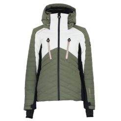 Damska kurtka wodoodporna Peak Mountain Archarme. Zielone kurtki sportowe damskie Peak Mountain, na zimę, bez wzorów, bez ramiączek, bez kaptura, narciarskie. W wyprzedaży za 633.00 zł.