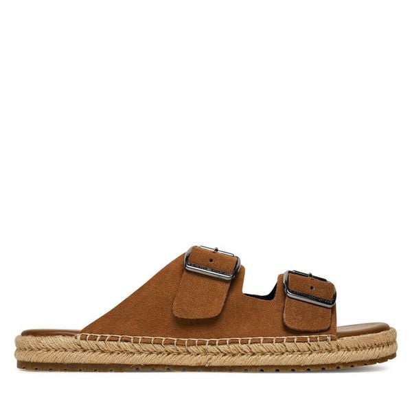 Klapki Tommy Hilfiger. Brązowe klapki męskie Tommy Hilfiger, bez wzorów, bez zapięcia. Za 222.99 zł.
