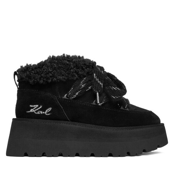 Śniegowce KARL LAGERFELD. Czarne śniegowce damskie KARL LAGERFELD, bez zapięcia. Za 509.99 zł.