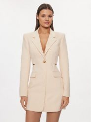 Patrizia Pepe Sukienka koktajlowa 8A1262/A375-B788 Beżowy Slim Fit. Brązowe sukienki damskie Patrizia Pepe, bez wzorów, z syntetyku, wizytowe, bez kołnierzyka, bez ramiączek. W wyprzedaży za 1,329.00 zł.