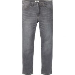 Dżinsy ze stretchem Regular Fit Straight bonprix szary denim. Szare jeansy męskie bonprix, z denimu. Za 79.99 zł.