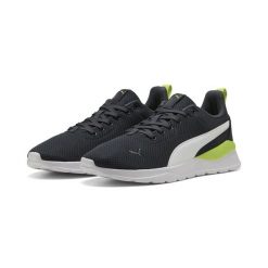 Buty sportowe Anzarun Lite PUMA Strong Gray White Lime Smash Green. Białe obuwie sportowe damskie Puma, bez wzorów, bez zapięcia, trekkingowe. W wyprzedaży za 189.00 zł.