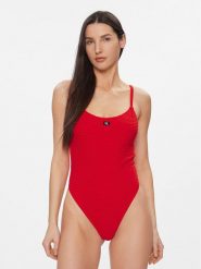 Calvin Klein Swimwear Strój kąpielowy KW0KW02475 Czerwony. Czerwone stroje kąpielowe damskie Calvin Klein Swimwear, s, bez wzorów, z syntetyku. Za 249.99 zł.