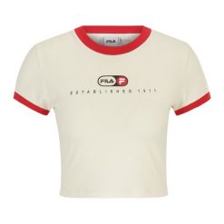 Koszulka damska FILA Luverne Tight Ringer. Brązowe bluzki damskie Fila, l, bez wzorów, casualowe, bez kołnierzyka, bez ramiączek. Za 99.99 zł.