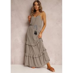 Ciemnozielona Sukienka Ailbhe. Zielone sukienki damskie Renee, na lato, l, z aplikacjami, boho, bez kołnierzyka, bez ramiączek, maxi. Za 89.99 zł.