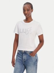 Liu Jo T-Shirt WA6491 JS923 Biały Regular Fit. Białe t-shirty damskie Liu Jo, s, bez wzorów, z bawełny, bez kołnierzyka, bez ramiączek. Za 259.99 zł.