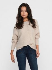 ONLY Sweter 15168705 Beżowy Regular Fit. Brązowe swetry nierozpinane damskie ONLY, s, bez wzorów, z syntetyku, bez kołnierzyka, bez ramiączek. Za 169.99 zł.