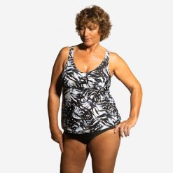 Góra stroju do gimnastyki w wodzie damska Nabaiji tankini Lily Boo. Czarne stroje kąpielowe damskie NABAIJI, l, bez wzorów, z elastanu. Za 69.99 zł.