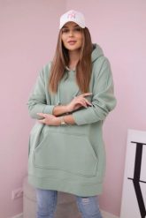 Bluza ocieplana z rozcięciami na bokach ciemno miętowa. Zielone bluzy damskie KESI, l, bez wzorów, z bawełny, bez ramiączek, z kapturem. Za 263.47 zł.