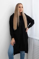 Bluza ocieplana z rozcięciami na bokach czarna. Czarne bluzy damskie KESI, l, bez wzorów, z bawełny, bez ramiączek, bez kaptura. Za 284.37 zł.