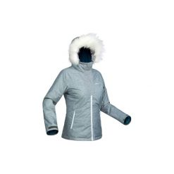 Kurtka narciarska 180 damska. Szare kurtki sportowe damskie WED'ZE, xl, bez wzorów, z materiału, bez ramiączek, bez kaptura, narciarskie, climacool (adidas). Za 179.99 zł.