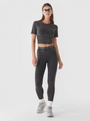4F Legginsy dzianinowe damskie - czarne XS. Czarne legginsy damskie 4F, bez wzorów, z bawełny. W wyprzedaży za 39.99 zł.