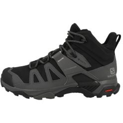 Buty trekkingowe męskie Salomon X Ultra Mid 4 Wide Gtx. Czarne buty zimowe męskie Salomon, bez wzorów, z gore-texu, za kostkę, bez obcasa, bez zapięcia. Za 935.00 zł.