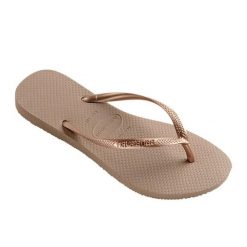 Klapki Havaianas Model Square Logo Metallic Kolor Rose. Czerwone klapki damskie Havaianas, bez wzorów, z gumy, sportowe, bez obcasa, bez zapięcia. Za 79.99 zł.