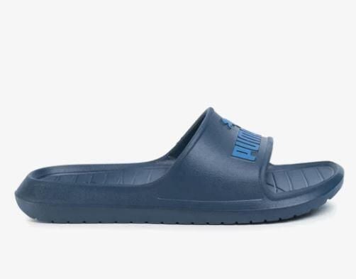 Klapki Sportowe Puma Divecat V2. Niebieskie klapki męskie Puma, bez wzorów, z gumy, bez zapięcia. Za 100.00 zł.